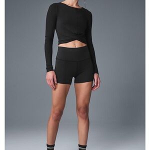 Alo Yoga Cover Long Sleeve Top in Black